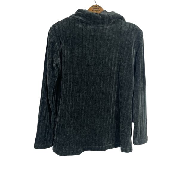 Dress Forum Los Angeles Women Cowl Neck Sweater Small Velour Ribbed Cozy Earthy - Picture 3 of 4